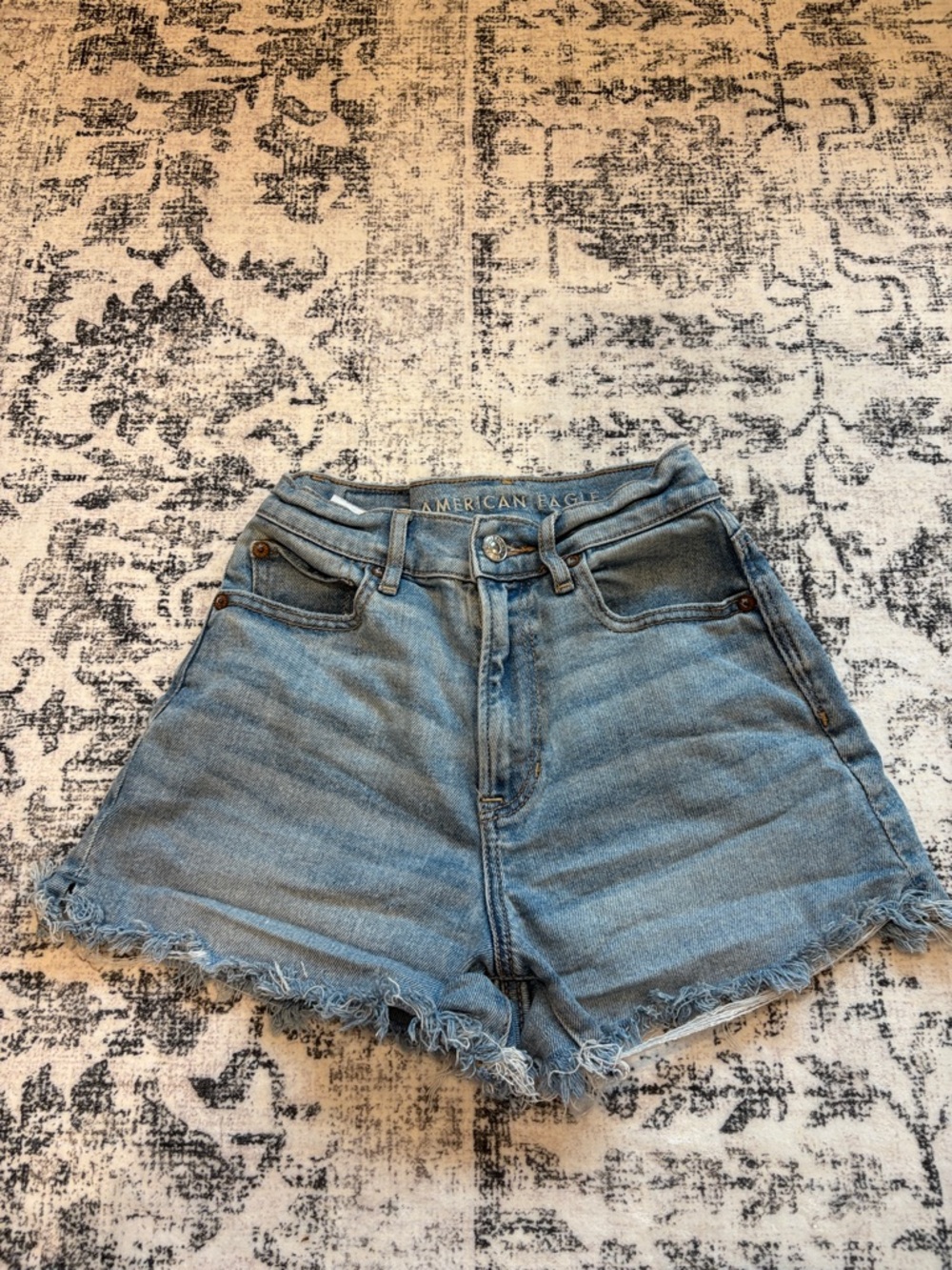 American Eagle Outfitters Light Blue High-Rise Denim Cutoff Shorts